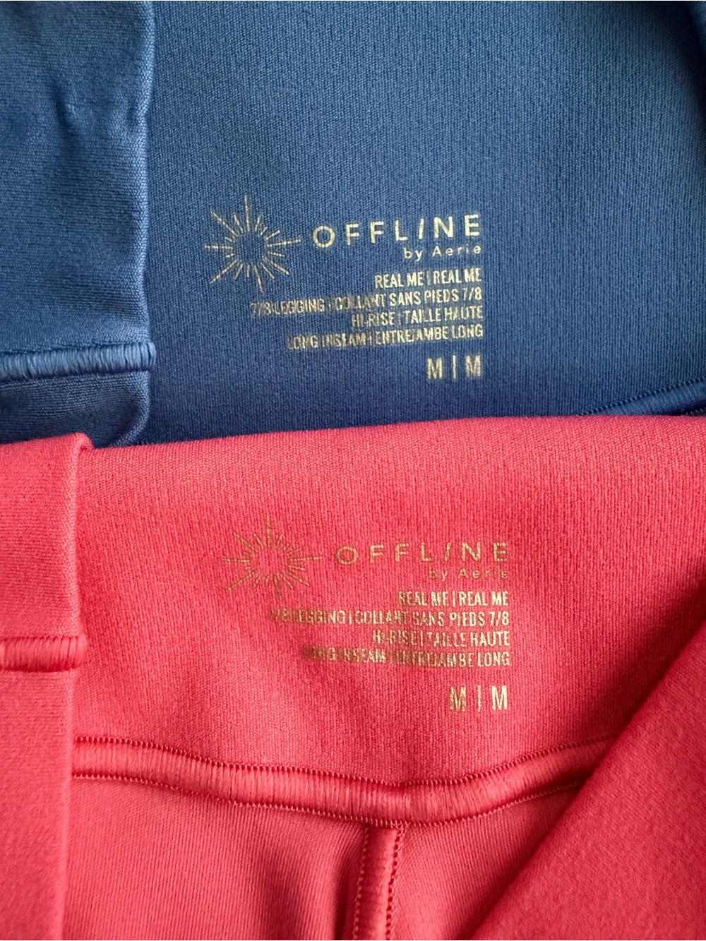 OFFLINE Aerie Real Me High Waisted Crossover Leggings BLUE & PINK - MEDIUM LONG - Picture 6 of 9